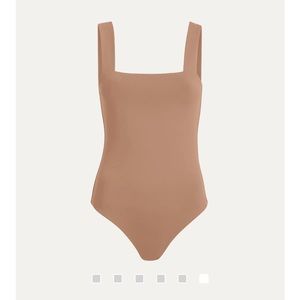 Nuuds Square Neck Tank Bodysuit - Cinnamon